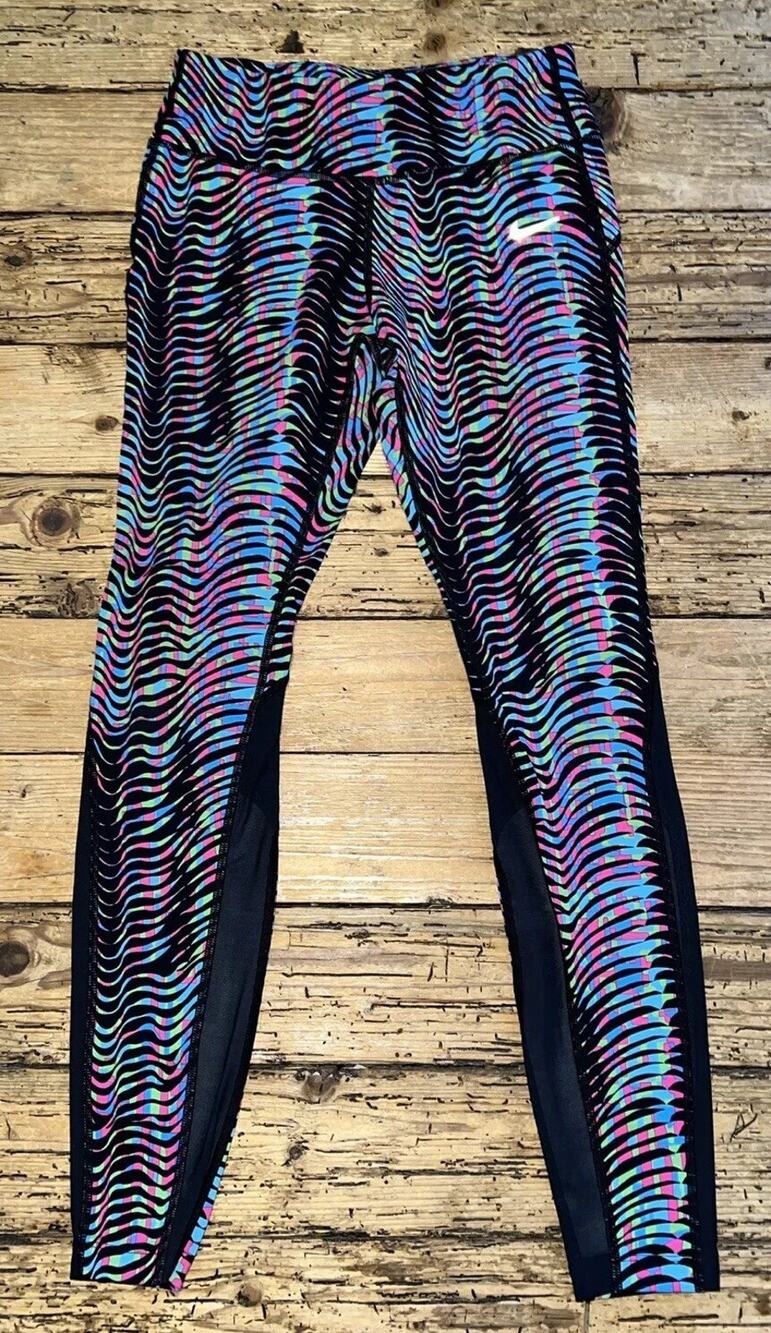 Nike Women’s Size S Running Leggings Multi-Color All Over Print Pattern